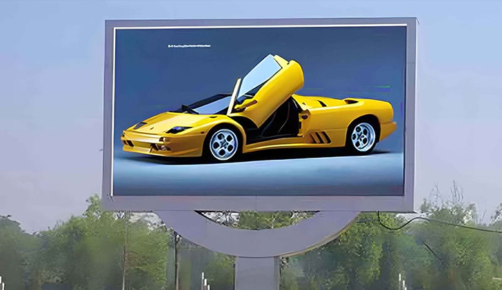 Isual Focus In Open Space Outdoor Park's Standalone Led Advertising Display