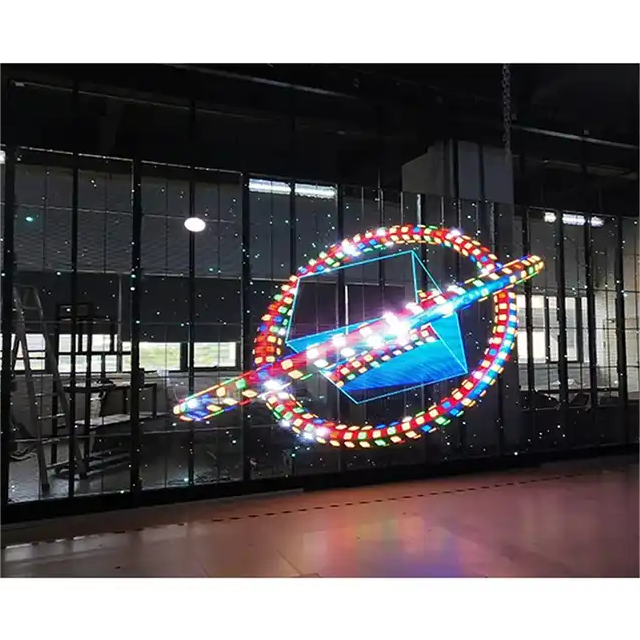 P3.91 P7.81 Led Mesh Transparent Indoor Outdoor Display Screen 1000mmx500mm HD China 1200 Nits Led Video Wall