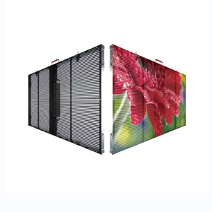 Indoor outdoor p3.91-7.8 curtain window tv glass led panels mesh display transparent led screen
