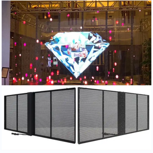 Led Mesh Transparent Slim P3.91 P7.81 Die-casting 960x960mm Cabinet Outdoor Full Color Rgb Led Advertising Screen